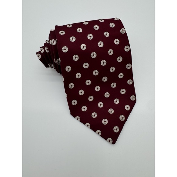 Kilgour, French & Stanbury Other - Kilgour French & Stanbury Silk Tie Red Geometric Medallion Pattern Luxury London